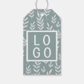 EIGENE LOGO TROPICAL BOTANIC LEAF PATTER SAGE GREE GESCHENKANHÄNGER (Vorderseite)