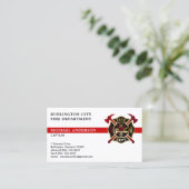 Eigene Logos der Feuerwehr Modern Red Firefighter Visitenkarte (Stehend Vorderseite)