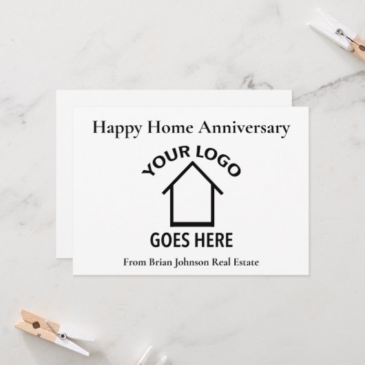 Eigene Logos für Real Anwesen Happy Zuhause Annive Karte (Vorderseite/Rückseite Beispiel)