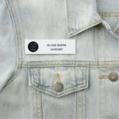 Eigene Logos Weiß Minimalistisch Namensschild (Beispiel)