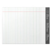 Eigene Logoweite Ruling-Out-Geschäftsabfassung Notizblock (Vorderseite)