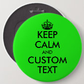 Eigene lustige Behalt Calm kolossal Neon grün 6 Zo Button (Vorne & Hinten)