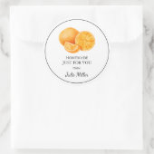 Eigene Mandarine Runder Aufkleber (Tasche)