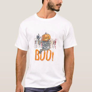 Eigene Marke Weiß und Orange Grunge Halloween T-Shirt