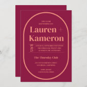 Eigene minimale Oval Hochzeitseinladung Einladung (Vorne/Hinten)