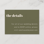 Eigene Minimalistische Olive Fall Retro Custom Wed Begleitkarte (Vorderseite)