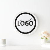 Eigene Mitarbeiter für Ihr Firmenlogo Große Wanduhr (Zuhause)