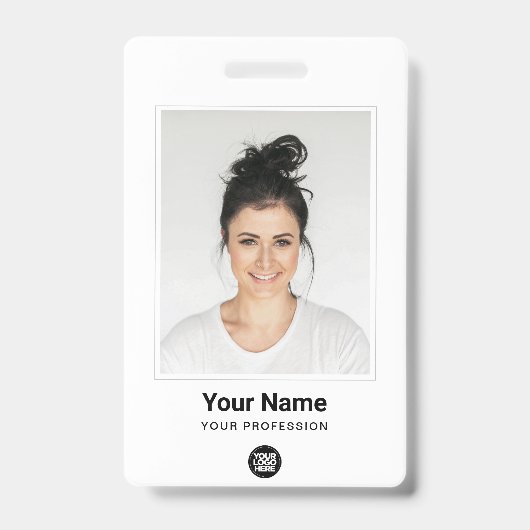 Eigene Mitarbeiter Große Foto Minimaler Logo-Name Ausweis (Vorderseite)