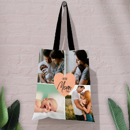 Eigene, moderne, beste Mama je 4 FotoCollage Tasche