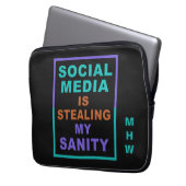 Eigene Monografie-Ärmel "Social Media" Laptopschutzhülle (Vorderseite Links)