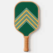 Eigene Monogram Name Initials Retro Green Gold Pickleball Schläger (Rückseite)