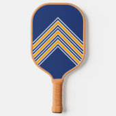 Eigene Monogram Name Initials Retro Navy Gold Pickleball Schläger (Rückseite)
