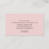 Eigene Monogramm Logo-Backen Rosa Visitenkarte (Rückseite)