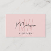 Eigene Monogramm Logo-Backen Rosa Visitenkarte (Vorderseite)