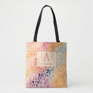 Eigene Monogramm Name Farbe Leopard Druck Tasche