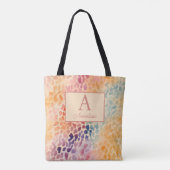 Eigene Monogramm Name Farbe Leopard Druck Tasche (Rückseite)