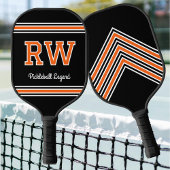 Eigene Monogramm Name Initialen Retro Orange Pickleball Schläger