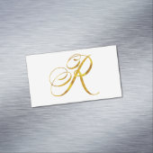Eigene Monogramm R-Imitat Goldfolie-Monogramme Magnetische Visitenkarte (Beispiel)