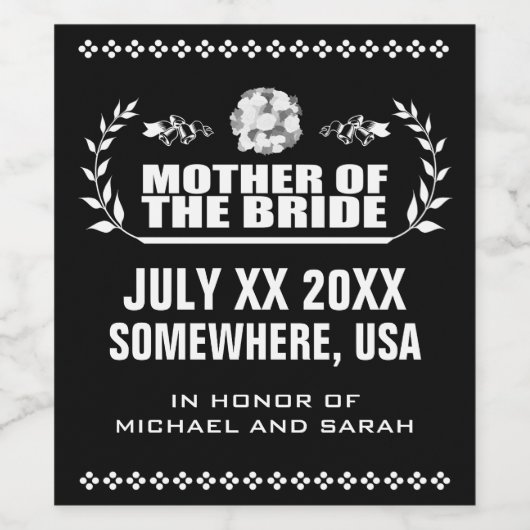 Eigene Mutter der Braut Weinetikett (Einzelnes Label)