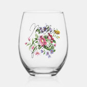 Eigene Mutter des Grundtextes auf Blume Bouquet Weinglas Ohne Stiel (Vorderseite)