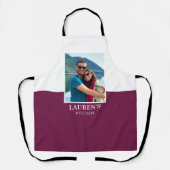 Eigene Namen hinzufügen Foto Pflaume Modern Schürze (Vorderseite)