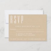 Eigene Namen Retro Typografie Beige Kraft Wedding RSVP Karte (Vorderseite)