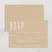 Eigene Namen Retro Typografie Beige Kraft Wedding RSVP Karte (Vorne/Hinten)