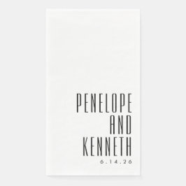 Eigene Namen Retro Typografie Wedding Classic Whit Serviette