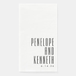 Eigene Namen Retro Typografie Wedding Classic Whit Serviette