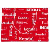 Eigene Namen Rot und Weiß hinzufügen Große Geschenktüte (Vorderseite)