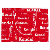 Eigene Namen Rot und Weiß hinzufügen Große Geschenktüte (Rückseite)