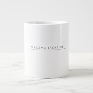 Eigene Namens-Kalligrafie Schick Einfach Schwarz W Jumbo-Tasse