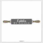 Eigene Namensnennung Rollbäckerei Button Aufkleber (Blatt)