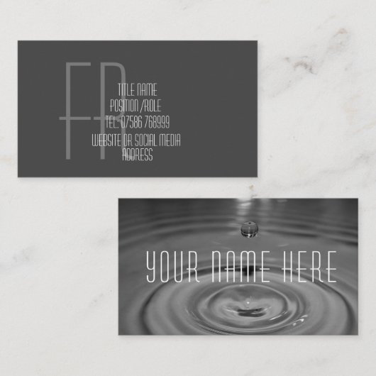 eigene oder fallen Splash-Wellen Splash Visitenkar Visitenkarte (Vorne/Hinten)