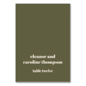 Eigene Olive Fall Retro Custom Wedding Platzkarte Tischnummer (Vorderseite)