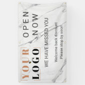 Eigene Open-Business-Logo-Marmor im Freien Banner (Vertikal)