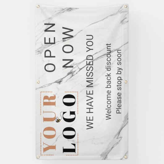 Eigene Open-Business-Logo-Marmor im Freien Banner (Vertikal)