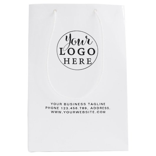 Eigene Papiertüte mit Logo auf der Verpackung Mittlere Geschenktüte (Vorderseite)