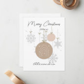 Eigene Pastellverzierungen und Schneeflocken rosa Mitteilungskarte (Vorderseite/Rückseite Beispiel)