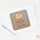 Eigene Peach Jam Square Kraft Paper Label Quadratischer Aufkleber (Umschlag)