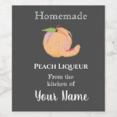 Eigene Peach Liköre Ihr Name Chalkboard Custom Weinetikett (Einzelnes Label)