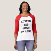 Eigene Personalisierte Frauen RED 3/4 SLEEVE RAGLA T-Shirt (Vorne ganz)