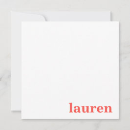 Eigene Personalisierte Namenstypografie Custom Mitteilungskarte