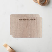 Eigene Platine Holzaussehen gestörter Text Mitteilungskarte (Vorderseite/Rückseite Beispiel)