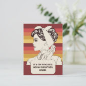 Eigene Retro-Frau Postkarte (Stehend Vorderseite)