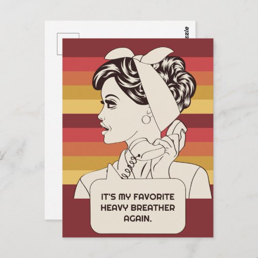 Eigene Retro-Frau Postkarte (Vorne/Hinten)