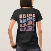 Eigene Retro Groovy Back Print Wedding Party T-Shirt (Rückseite)