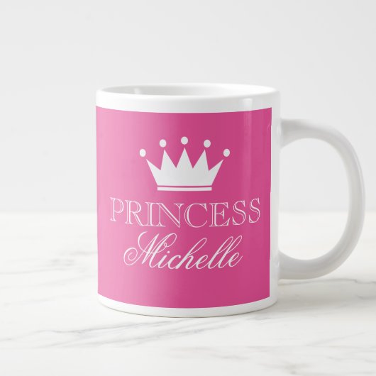 Eigene rosa Prinzessenkrone überdimensioniert 20oz Jumbo-Tasse (Rechts)
