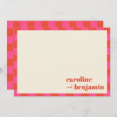 Eigene rosa und orangefarbene Kachelplatte Dankeskarte (Vorne/Hinten)