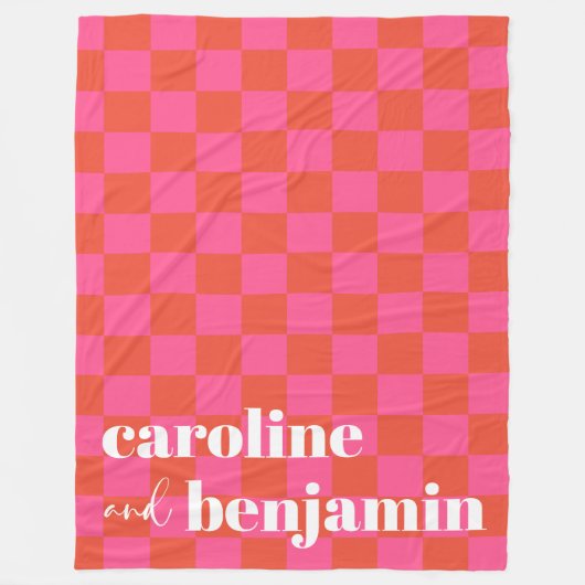 Eigene rosa und rote Karton-Hochzeit Fleecedecke (Vorderseite)